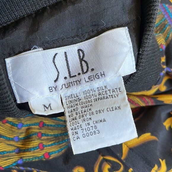 VINTAGE S.L.B by Sunny Leigh Silk Bomber Jacket - Picture 5 of 5